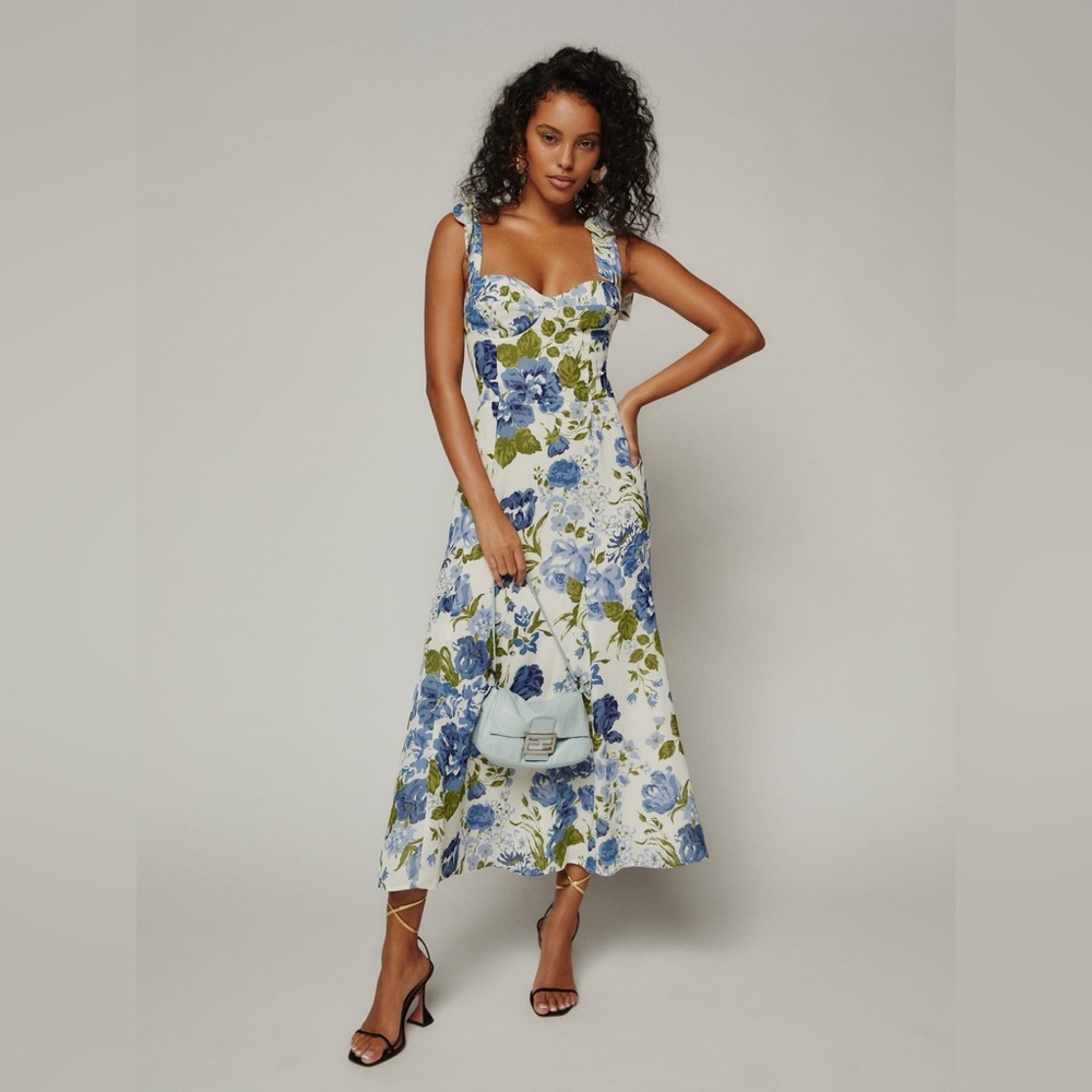 Nadira Reformation dress in Lucca print